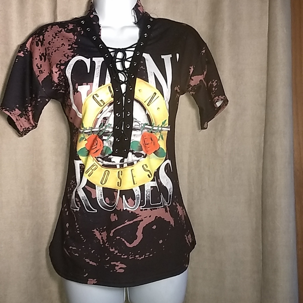Guns N Roses lace up lined t.